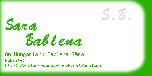 sara bablena business card